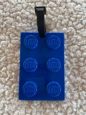 Used Blue LEGO 2 x3 Brick / Plate Style Large Sized Luggage / Bag Tag.